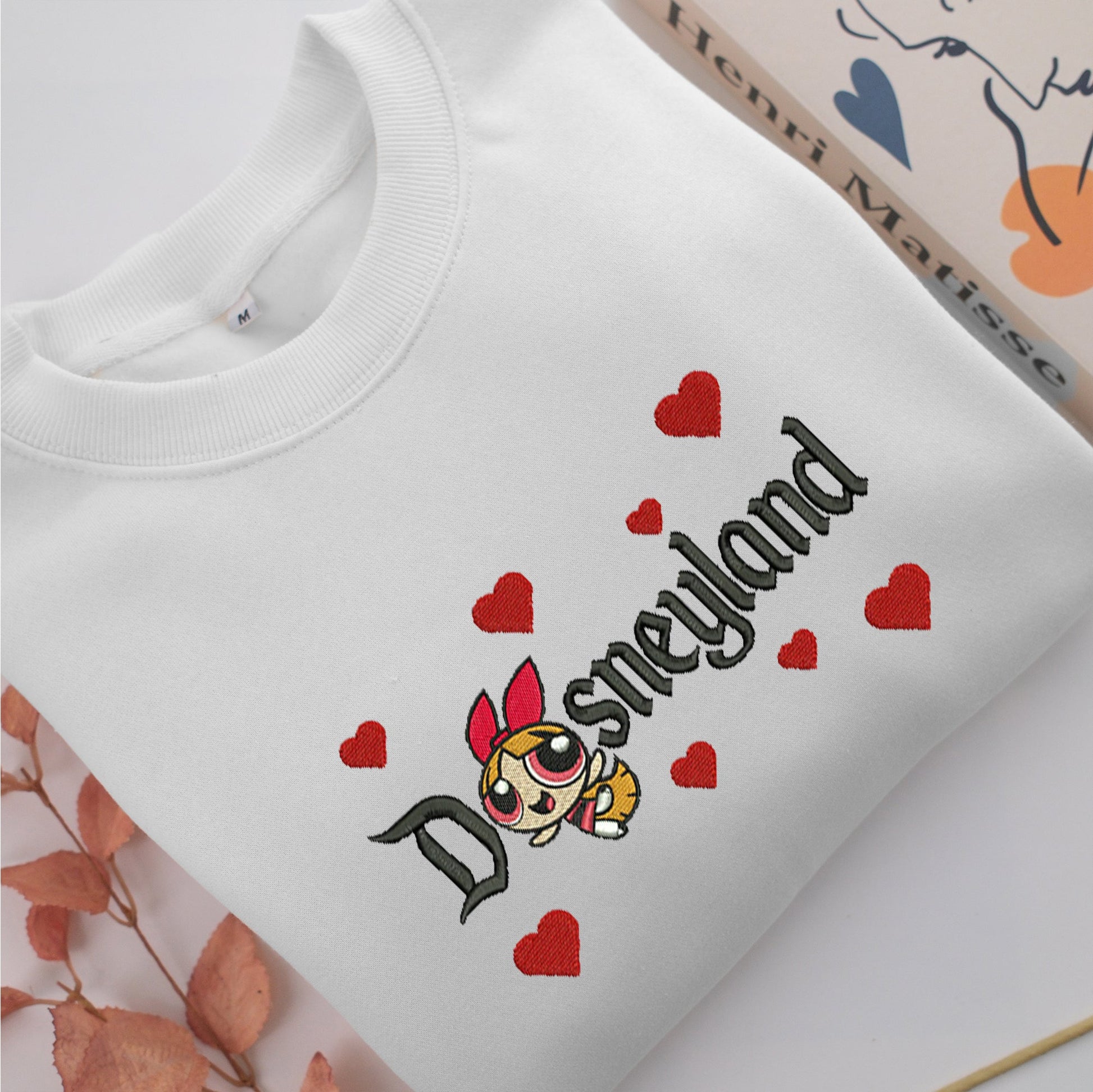 Blossom Disneyland Embroidery, Disneyland Embroidered Sweatshirt, Movie Disney Inspired, Valentine's Day Gifts Idea For Him Her