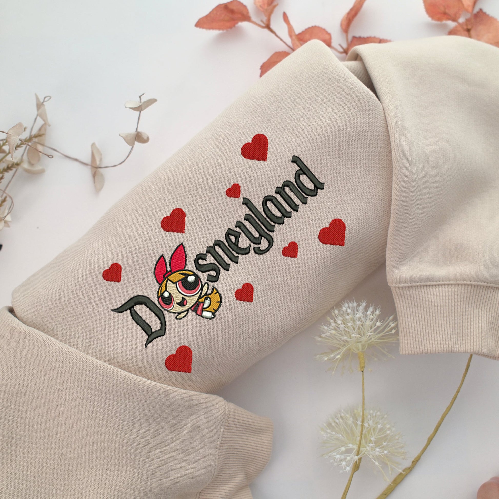 Blossom Disneyland Embroidery, Disneyland Embroidered Sweatshirt, Movie Disney Inspired, Valentine's Day Gifts Idea For Him Her