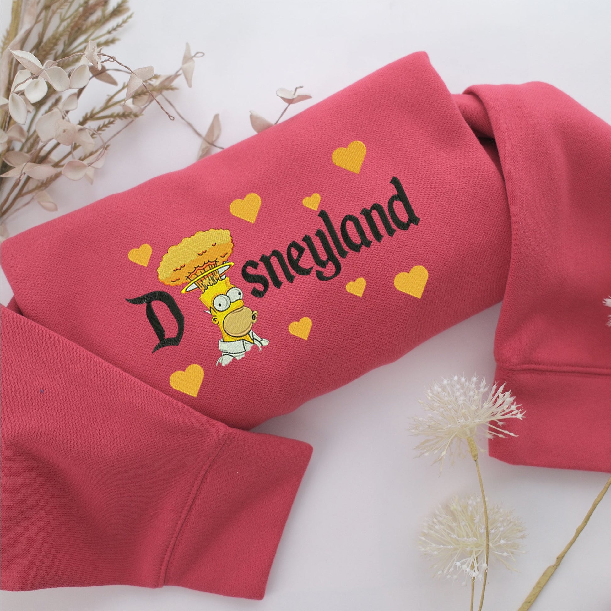 Angry Homer Disneyland Embroidery, Disneyland Embroidered Sweatshirt, Movie Disney Inspired, Valentine's Day Gifts Idea For Him Her