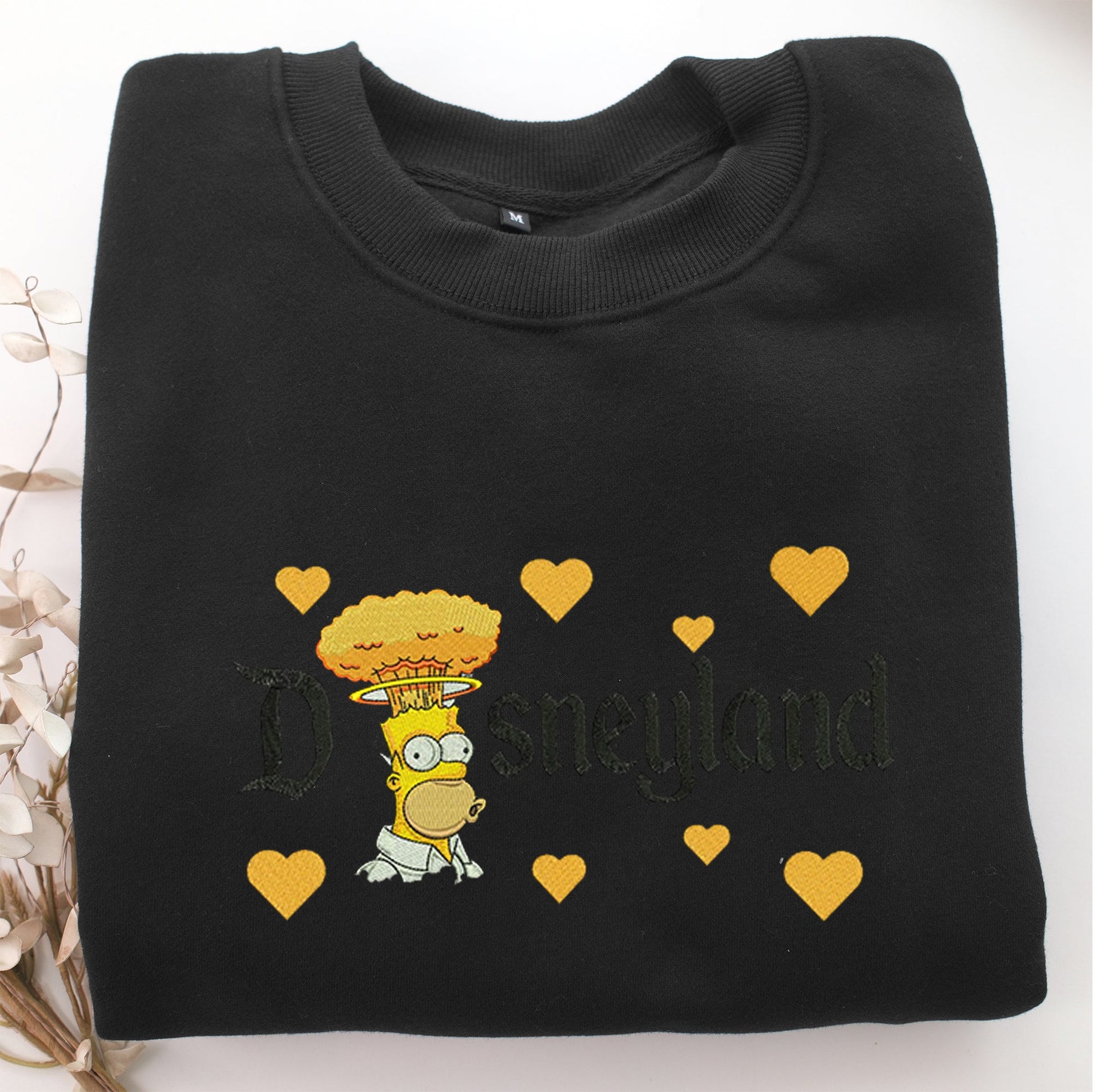 Angry Homer Disneyland Embroidery, Disneyland Embroidered Sweatshirt, Movie Disney Inspired, Valentine's Day Gifts Idea For Him Her
