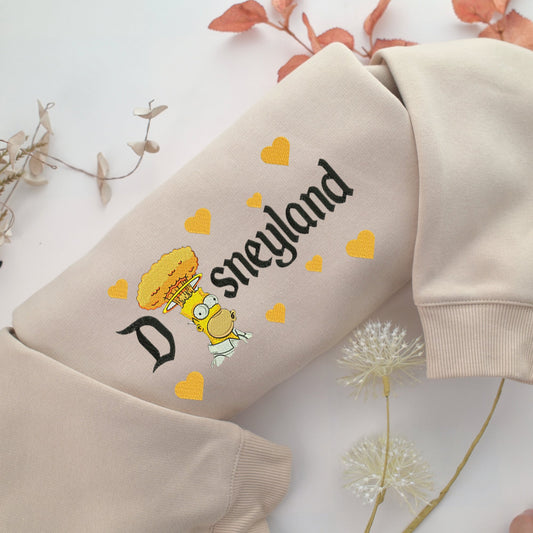 Angry Homer Disneyland Embroidery, Disneyland Embroidered Sweatshirt, Movie Disney Inspired, Valentine's Day Gifts Idea For Him Her