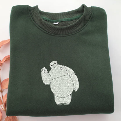 Baymax Embroidery, Disneyland Embroidered Sweatshirt, Movie Disney Inspired, Valentine's Day Gifts Idea For Him Her