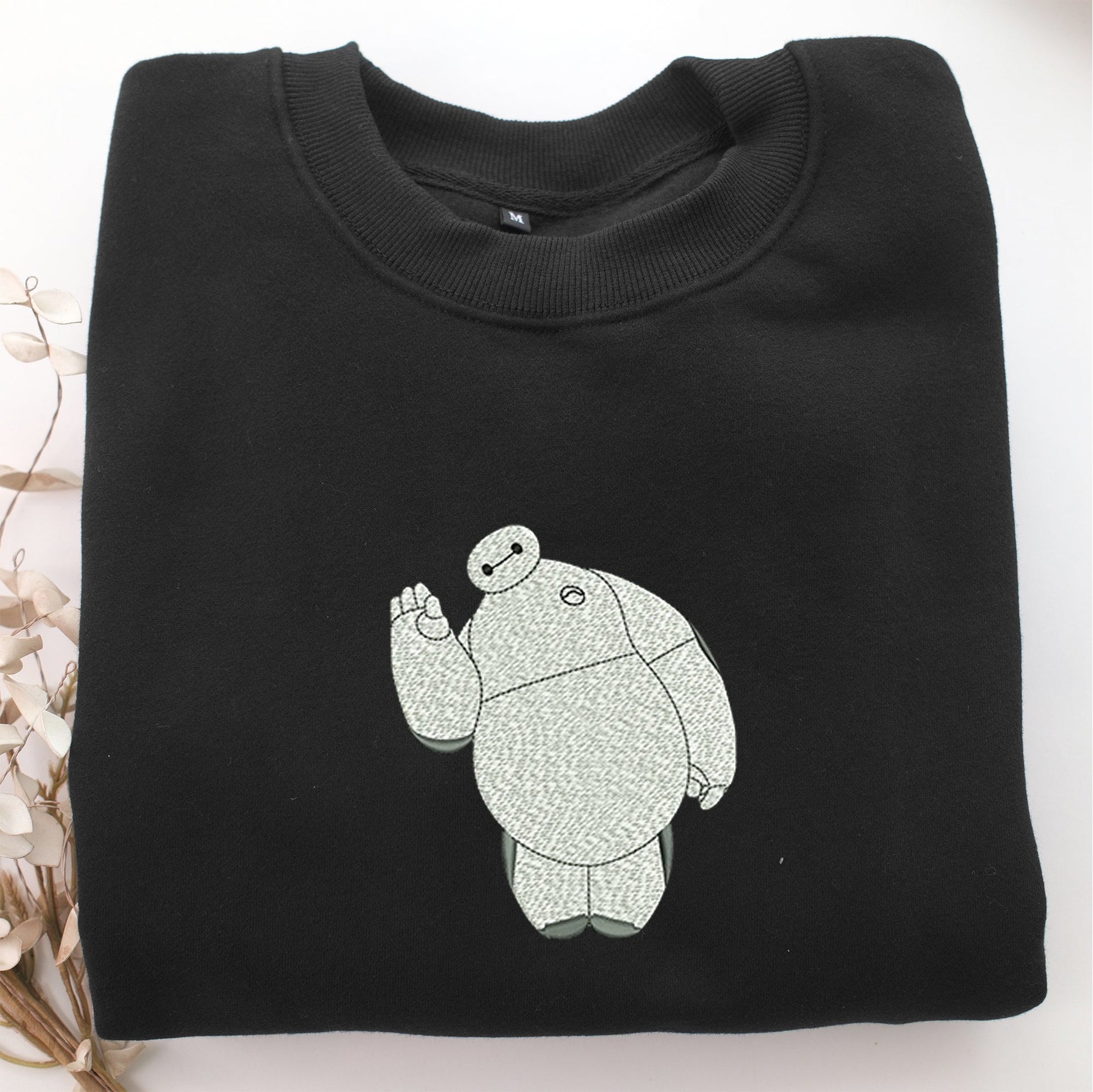Baymax Embroidery, Disneyland Embroidered Sweatshirt, Movie Disney Inspired, Valentine's Day Gifts Idea For Him Her