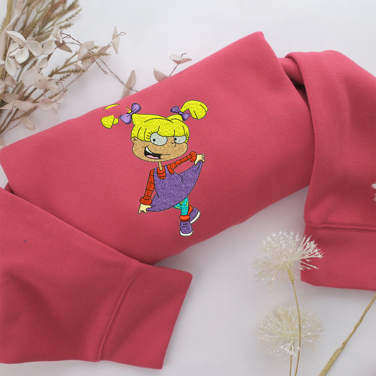 Angelica Pickles Embroidery, Disneyland Embroidered Sweatshirt, Movie Disney Inspired, Valentine's Day Gifts Idea For Him Her