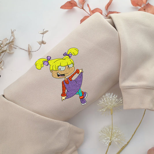 Angelica Pickles Embroidery, Disneyland Embroidered Sweatshirt, Movie Disney Inspired, Valentine's Day Gifts Idea For Him Her
