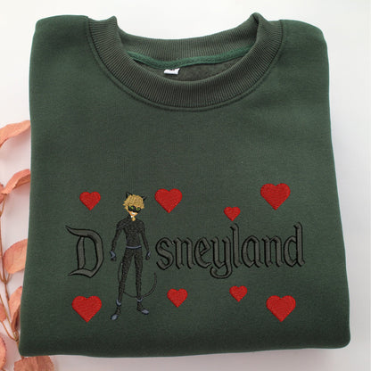 Adrien Agreste Full Disneyland Embroidery, Disneyland Embroidered Sweatshirt, Movie Disney Inspired, Valentine's Day Gifts Idea For Him Her