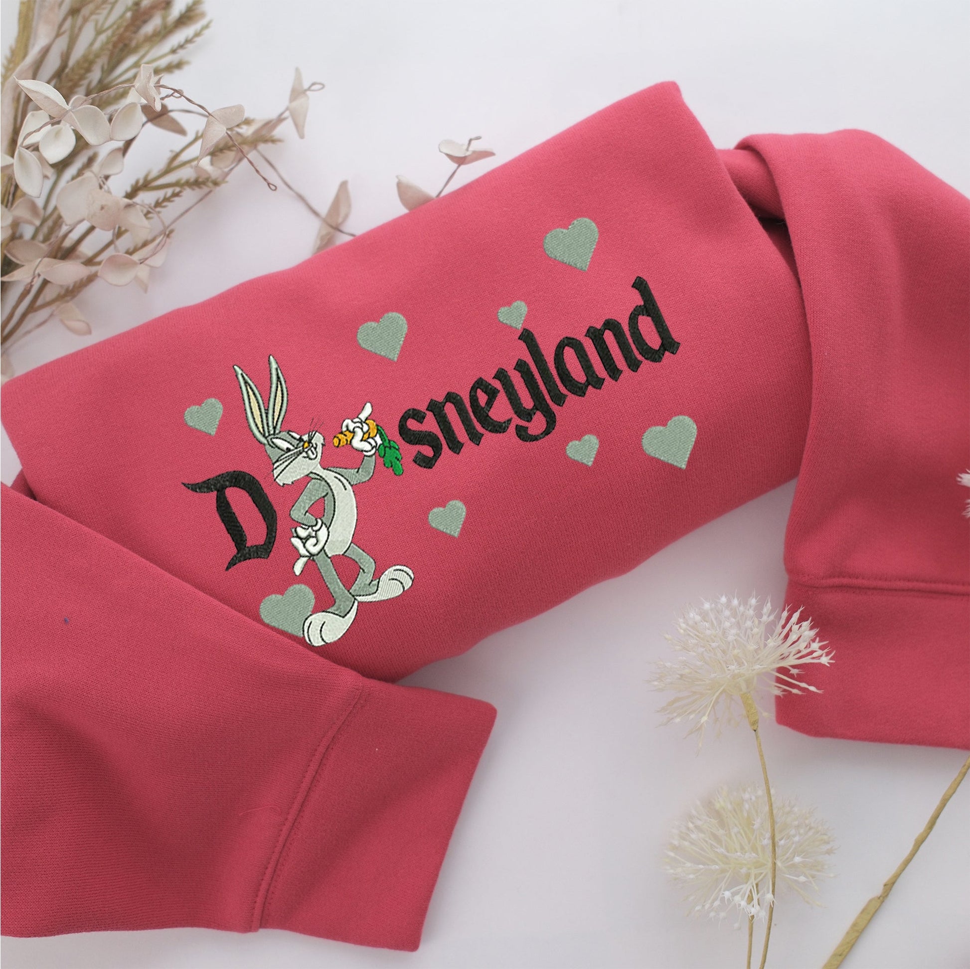 Bugs Bunny Disneyland Embroidery, Disneyland Embroidered Sweatshirt, Movie Disney Inspired, Valentine's Day Gifts Idea For Him Her