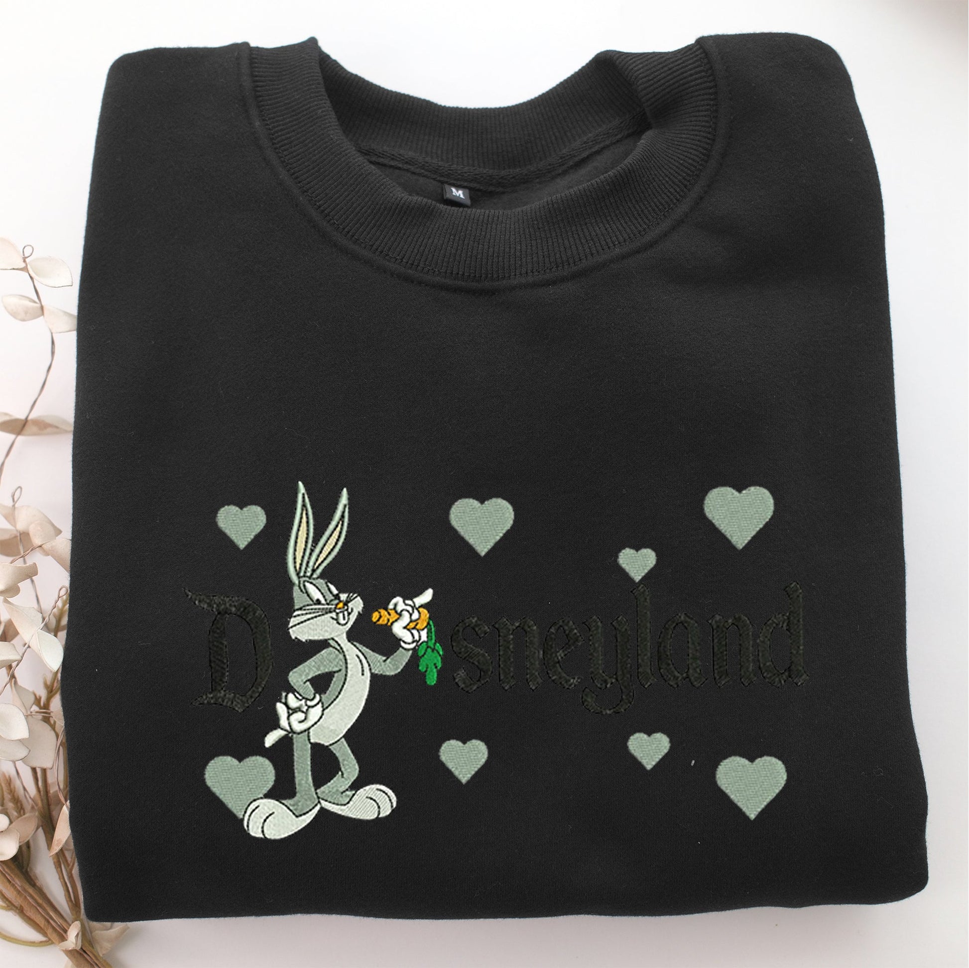 Bugs Bunny Disneyland Embroidery, Disneyland Embroidered Sweatshirt, Movie Disney Inspired, Valentine's Day Gifts Idea For Him Her