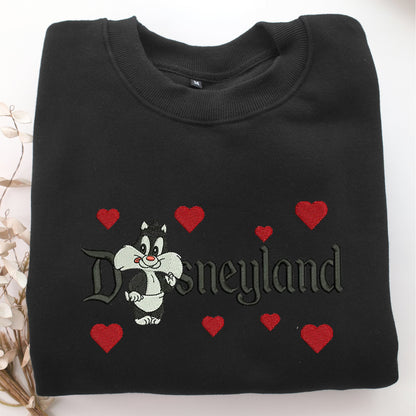 Baby Sylvester Disneyland Embroidery, Disneyland Embroidered Sweatshirt, Movie Disney Inspired, Valentine's Day Gifts Idea For Him Her