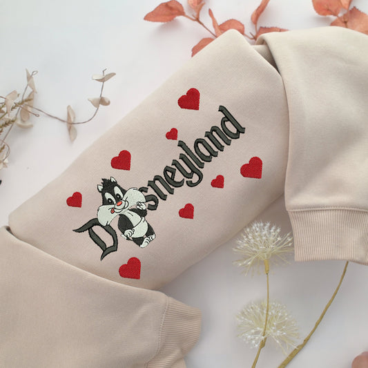Baby Sylvester Disneyland Embroidery, Disneyland Embroidered Sweatshirt, Movie Disney Inspired, Valentine's Day Gifts Idea For Him Her