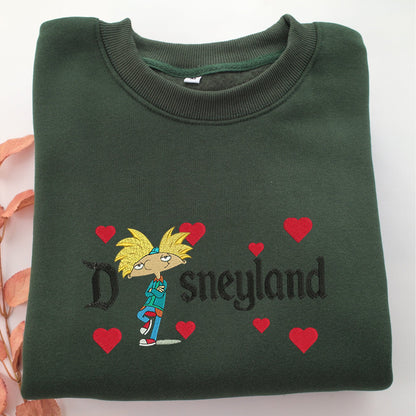Arnold Disneyland Embroidery, Disneyland Embroidered Sweatshirt, Movie Disney Inspired, Valentine's Day Gifts Idea For Him Her