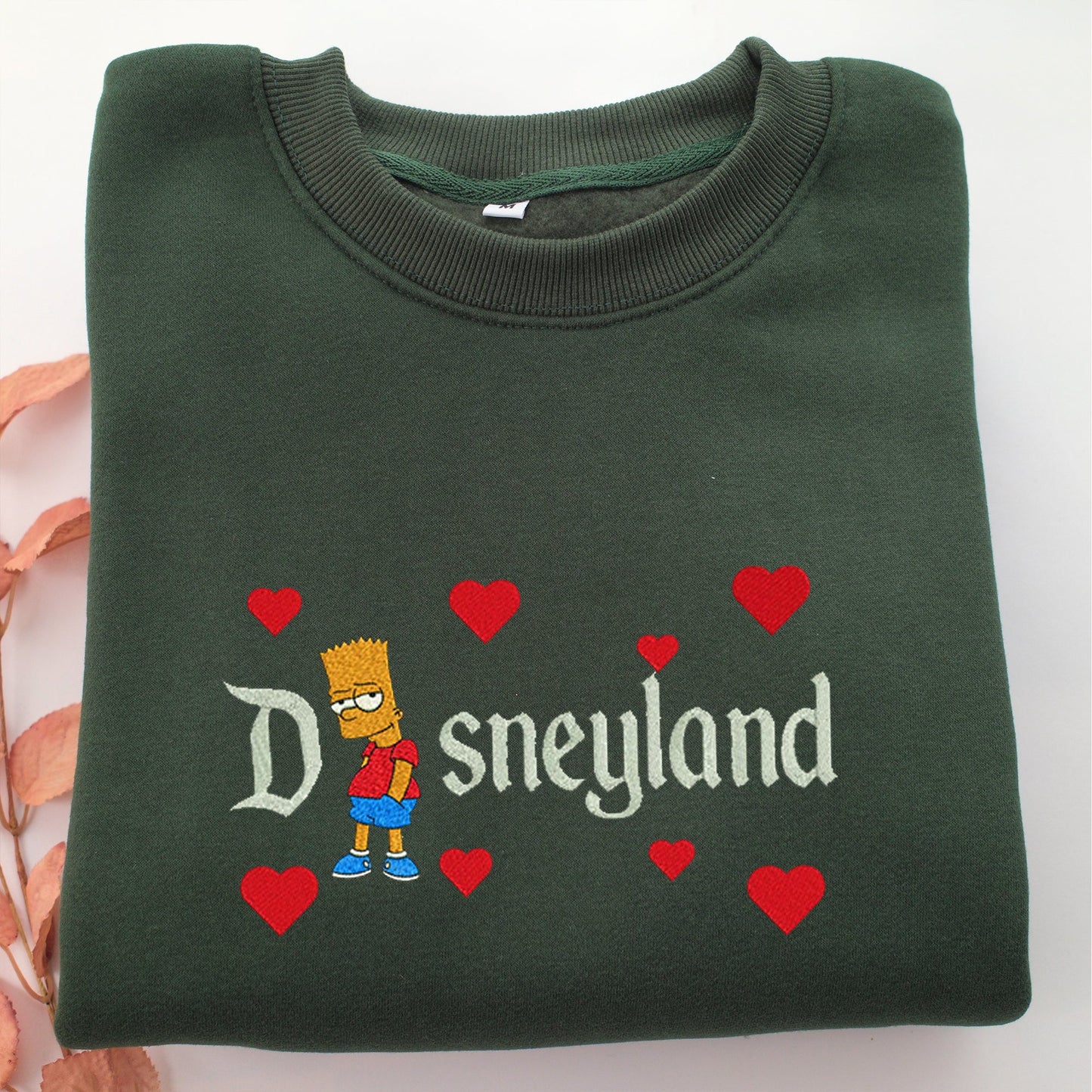 Bart Disneyland Embroidery, Disneyland Embroidered Sweatshirt, Movie Disney Inspired, Valentine's Day Gifts Idea For Him Her