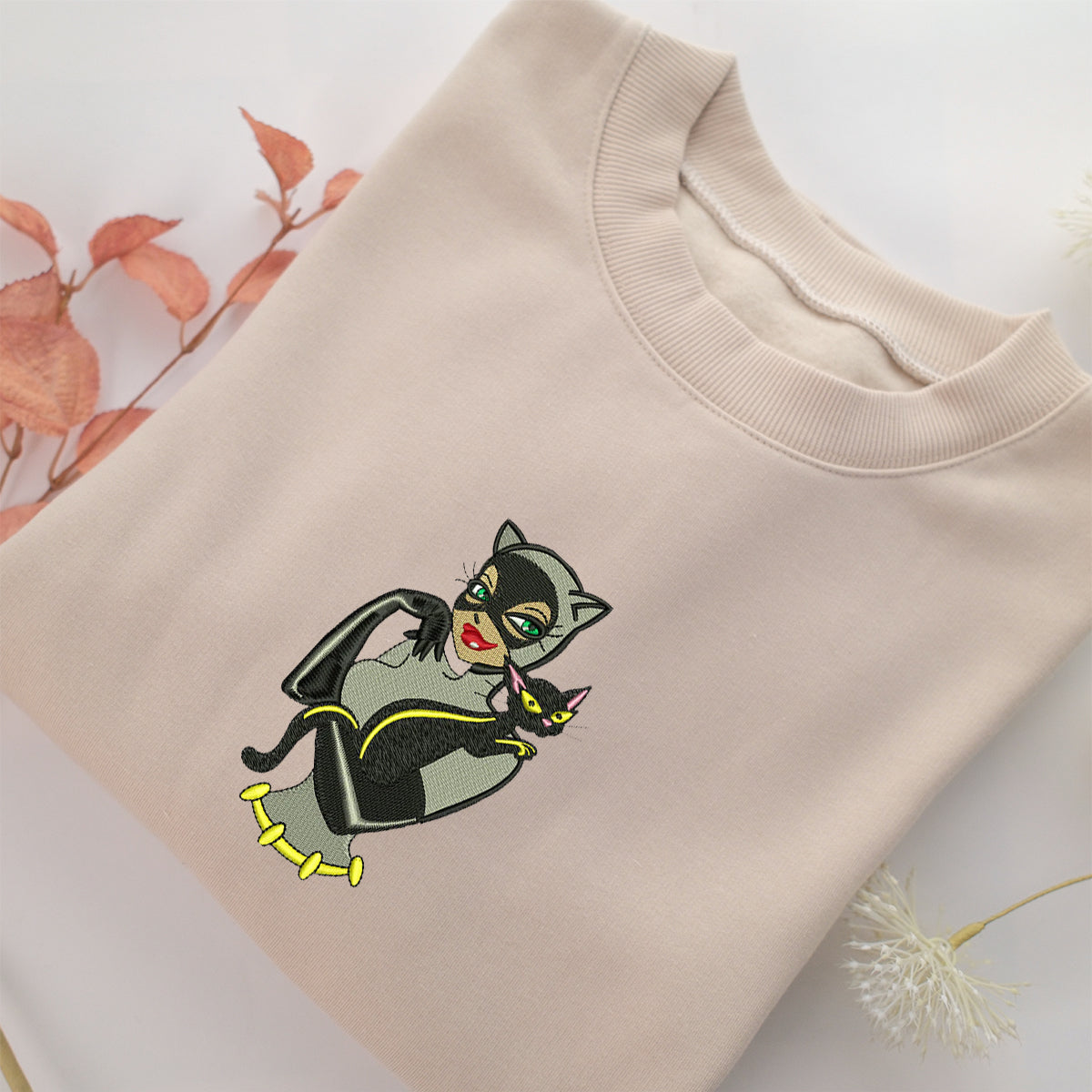 Catwoman Half Embroidery, Disneyland Embroidered Sweatshirt, Movie Disney Inspired, Valentine's Day Gifts Idea For Him Her