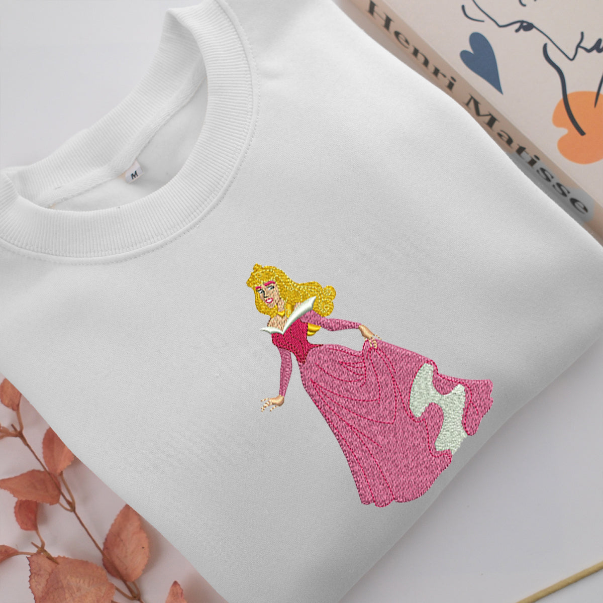 Aurora Embroidery, Disneyland Embroidered Sweatshirt, Movie Disney Inspired, Valentine's Day Gifts Idea For Him Her