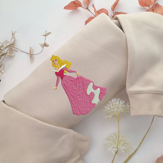 Aurora Embroidery, Disneyland Embroidered Sweatshirt, Movie Disney Inspired, Valentine's Day Gifts Idea For Him Her