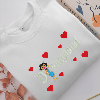 Betty Rubble Disneyland Embroidery, Disneyland Embroidered Sweatshirt, Movie Disney Inspired, Valentine's Day Gifts Idea For Him Her