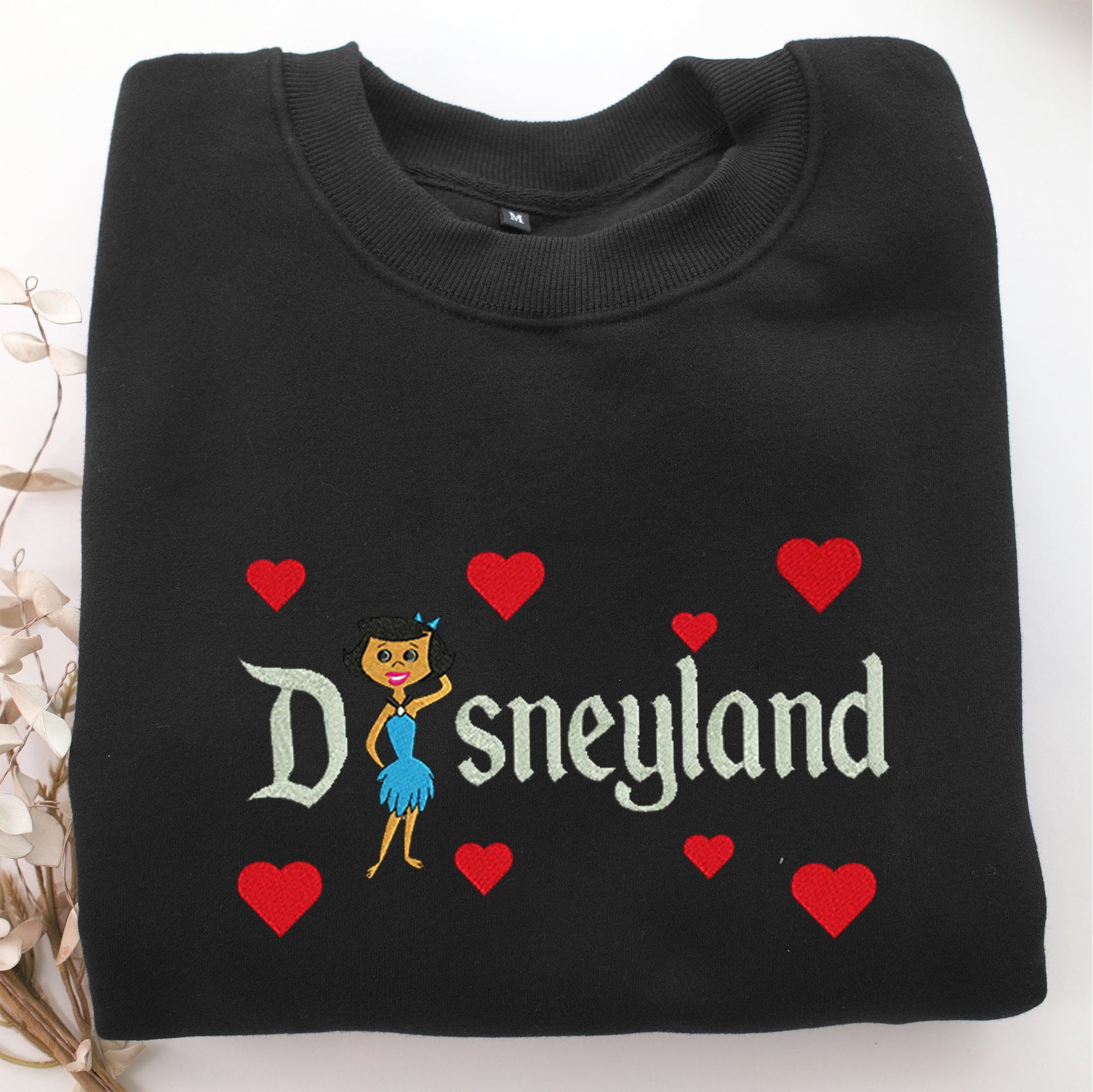 Betty Rubble Disneyland Embroidery, Disneyland Embroidered Sweatshirt, Movie Disney Inspired, Valentine's Day Gifts Idea For Him Her
