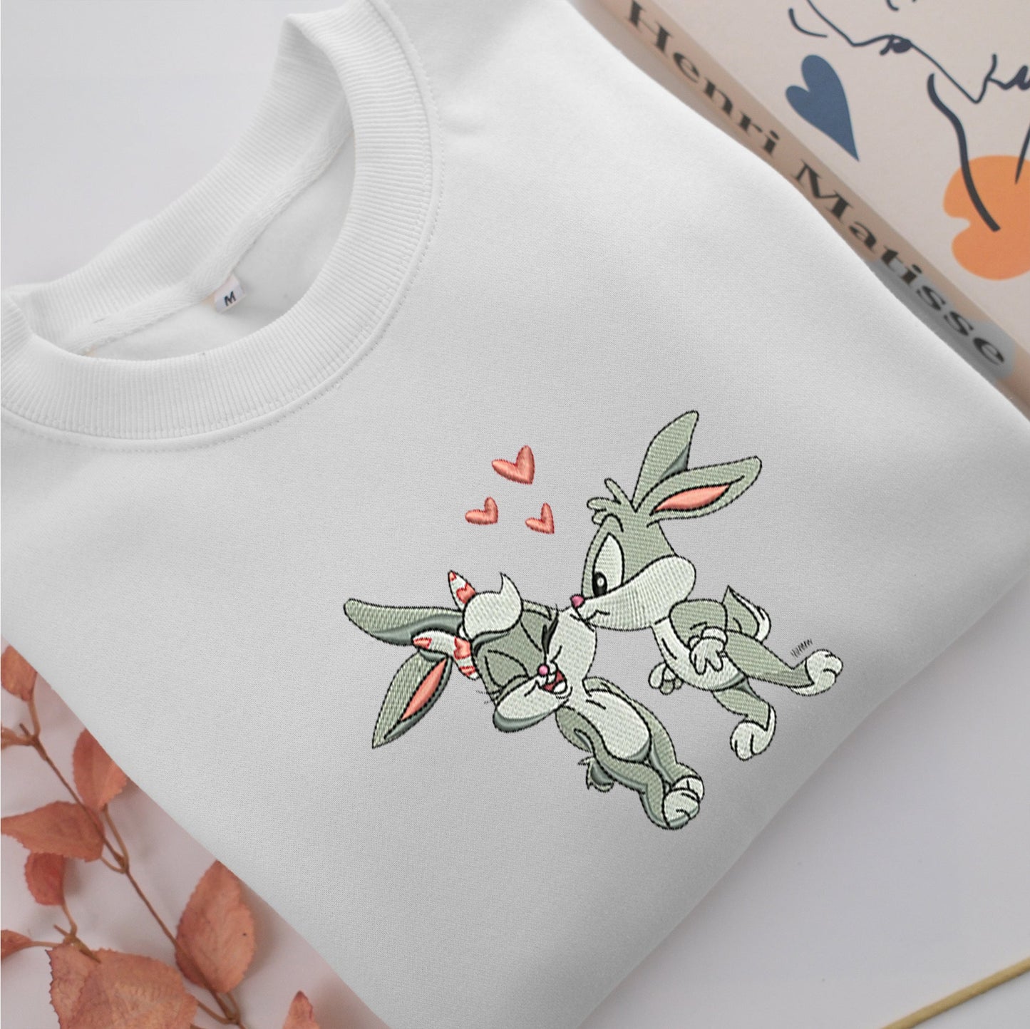 Baby Lola with Baby Bugs Embroidery, Disneyland Embroidered Sweatshirt, Movie Disney Inspired, Valentine's Day Gifts Idea For Him Her
