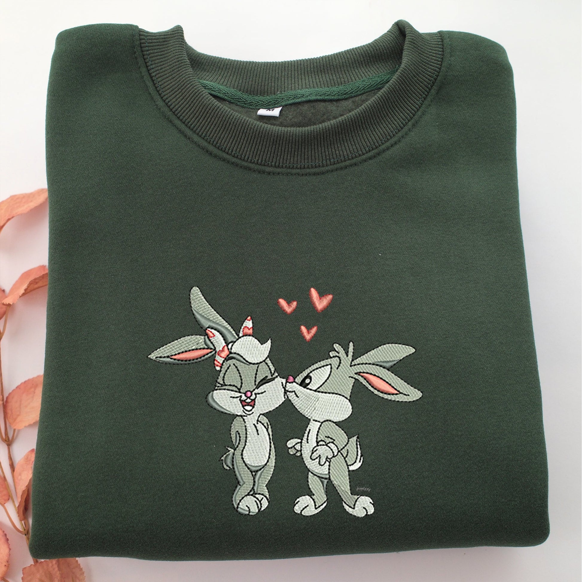 Baby Lola with Baby Bugs Embroidery, Disneyland Embroidered Sweatshirt, Movie Disney Inspired, Valentine's Day Gifts Idea For Him Her