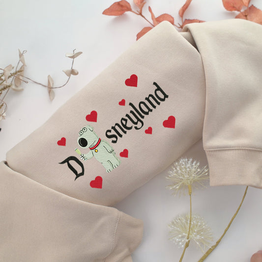 Brian Disneyland Embroidery, Disneyland Embroidered Sweatshirt, Movie Disney Inspired, Valentine's Day Gifts Idea For Him Her