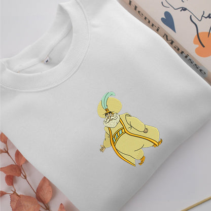 Aladdin Sultan Embroidery, Disneyland Embroidered Sweatshirt, Movie Disney Inspired, Valentine's Day Gifts Idea For Him Her