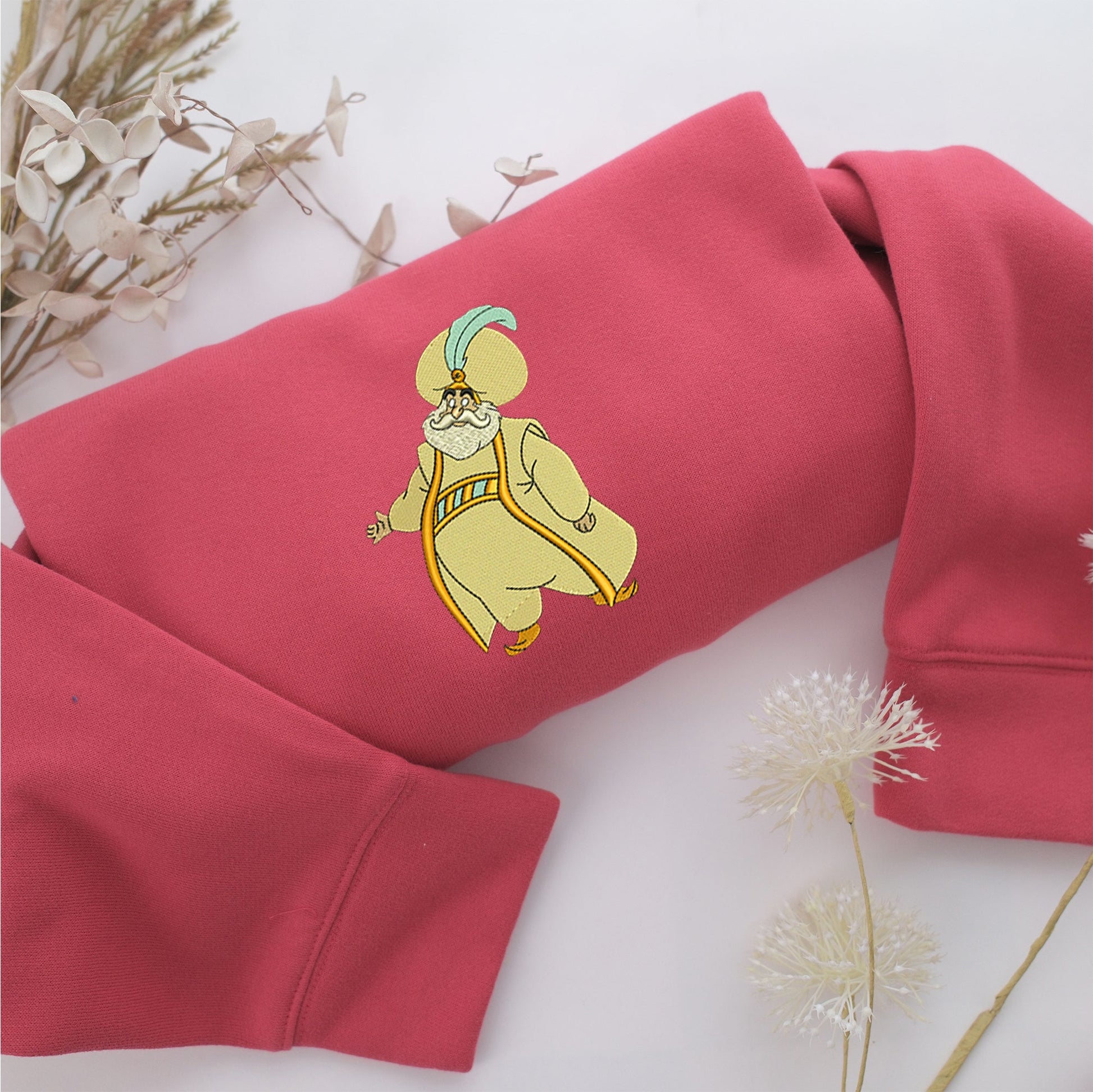 Aladdin Sultan Embroidery, Disneyland Embroidered Sweatshirt, Movie Disney Inspired, Valentine's Day Gifts Idea For Him Her