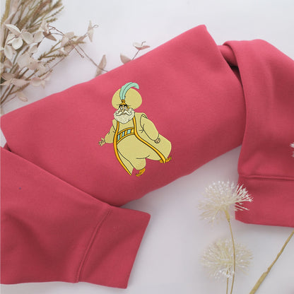 Aladdin Sultan Embroidery, Disneyland Embroidered Sweatshirt, Movie Disney Inspired, Valentine's Day Gifts Idea For Him Her
