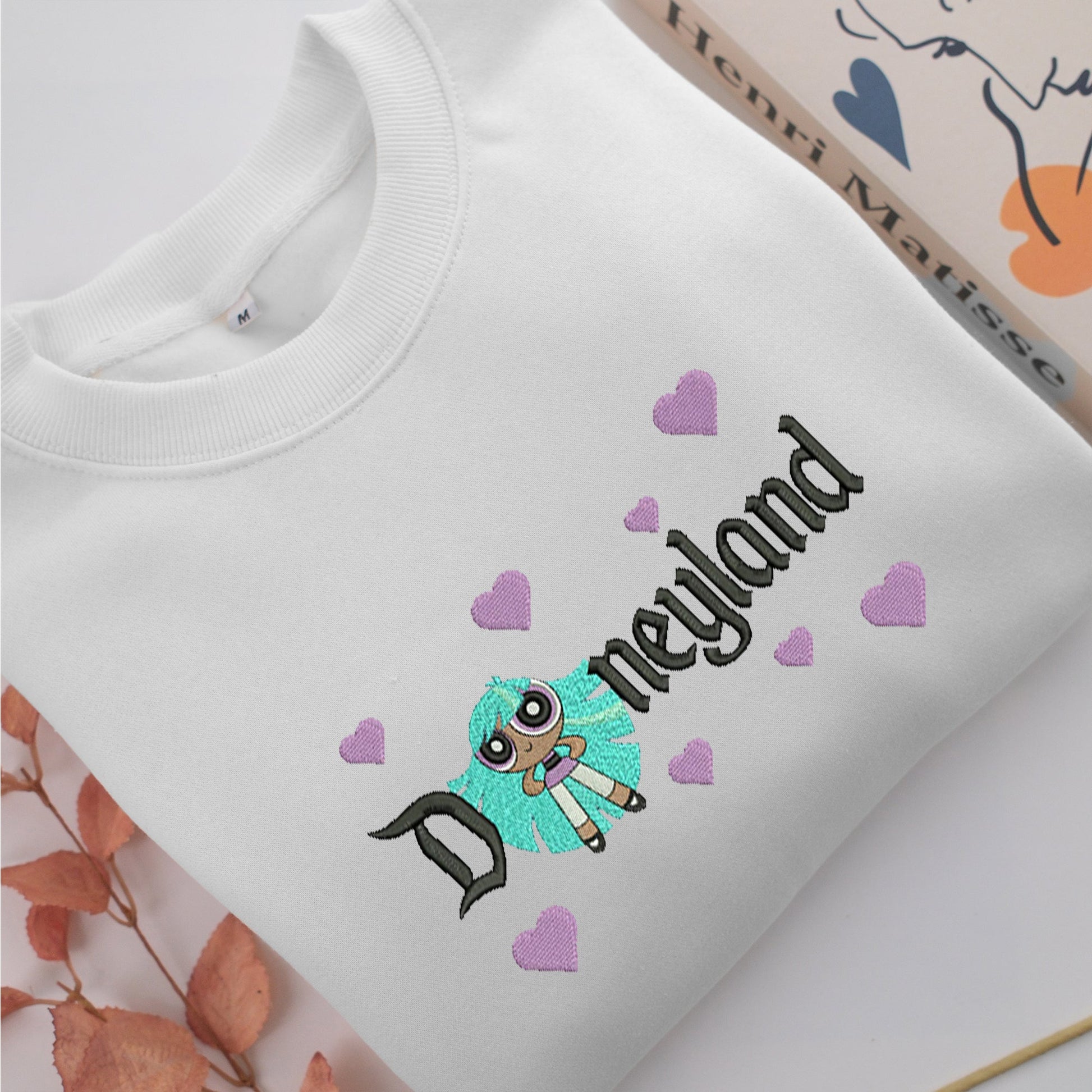 Bliss Disneyland Embroidery, Disneyland Embroidered Sweatshirt, Movie Disney Inspired, Valentine's Day Gifts Idea For Him Her