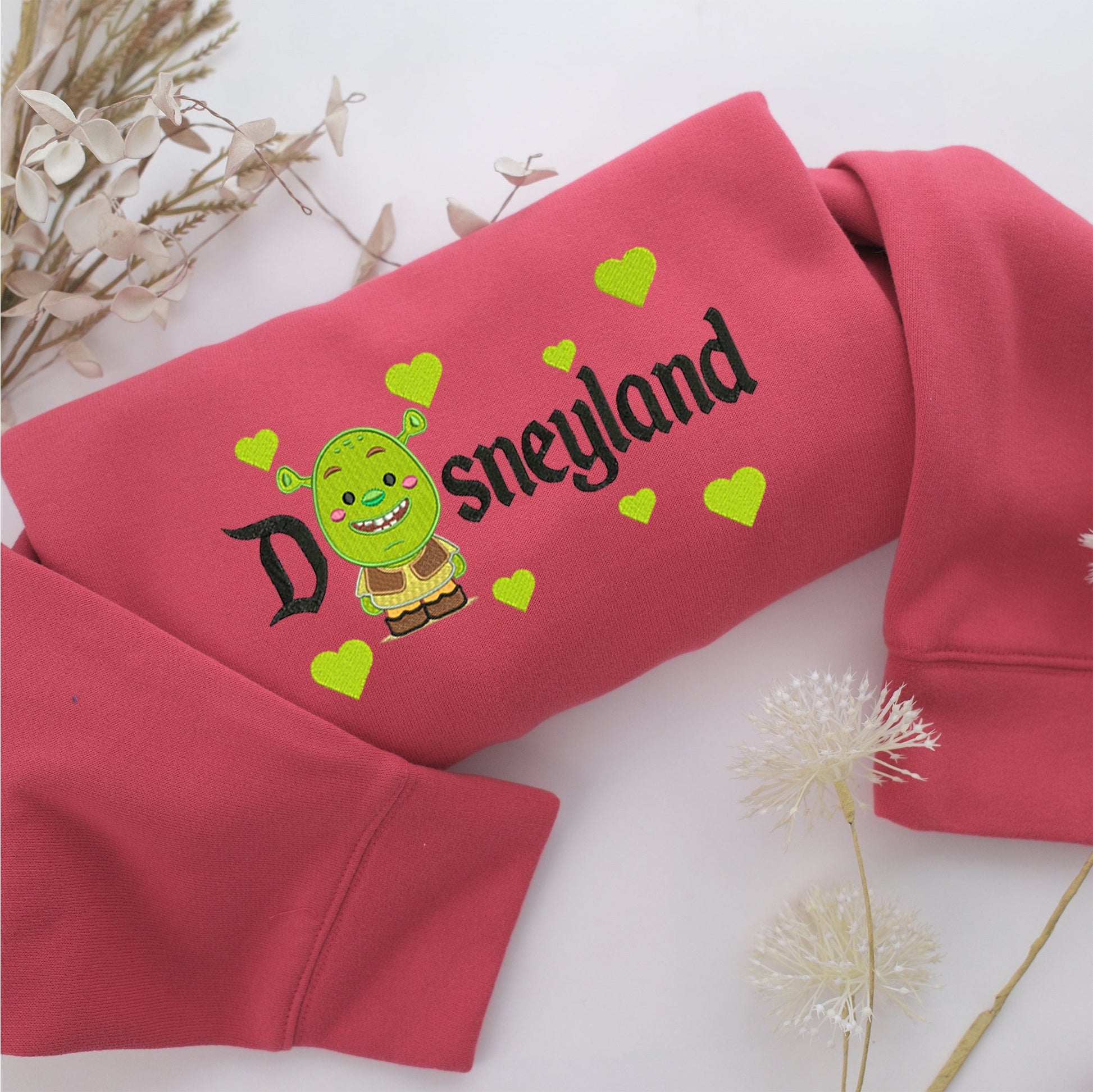 Chibi Shrek Disneyland Embroidery, Disneyland Embroidered Sweatshirt, Movie Disney Inspired, Valentine's Day Gifts Idea For Him Her