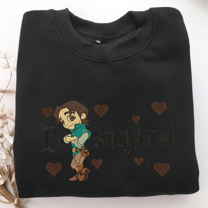 Chibi Flynn Rider Disneyland Embroidery, Disneyland Embroidered Sweatshirt, Movie Disney Inspired, Valentine's Day Gifts Idea For Him Her