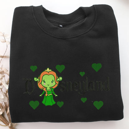 Chibi Fiona Disneyland Embroidery, Disneyland Embroidered Sweatshirt, Movie Disney Inspired, Valentine's Day Gifts Idea For Him Her