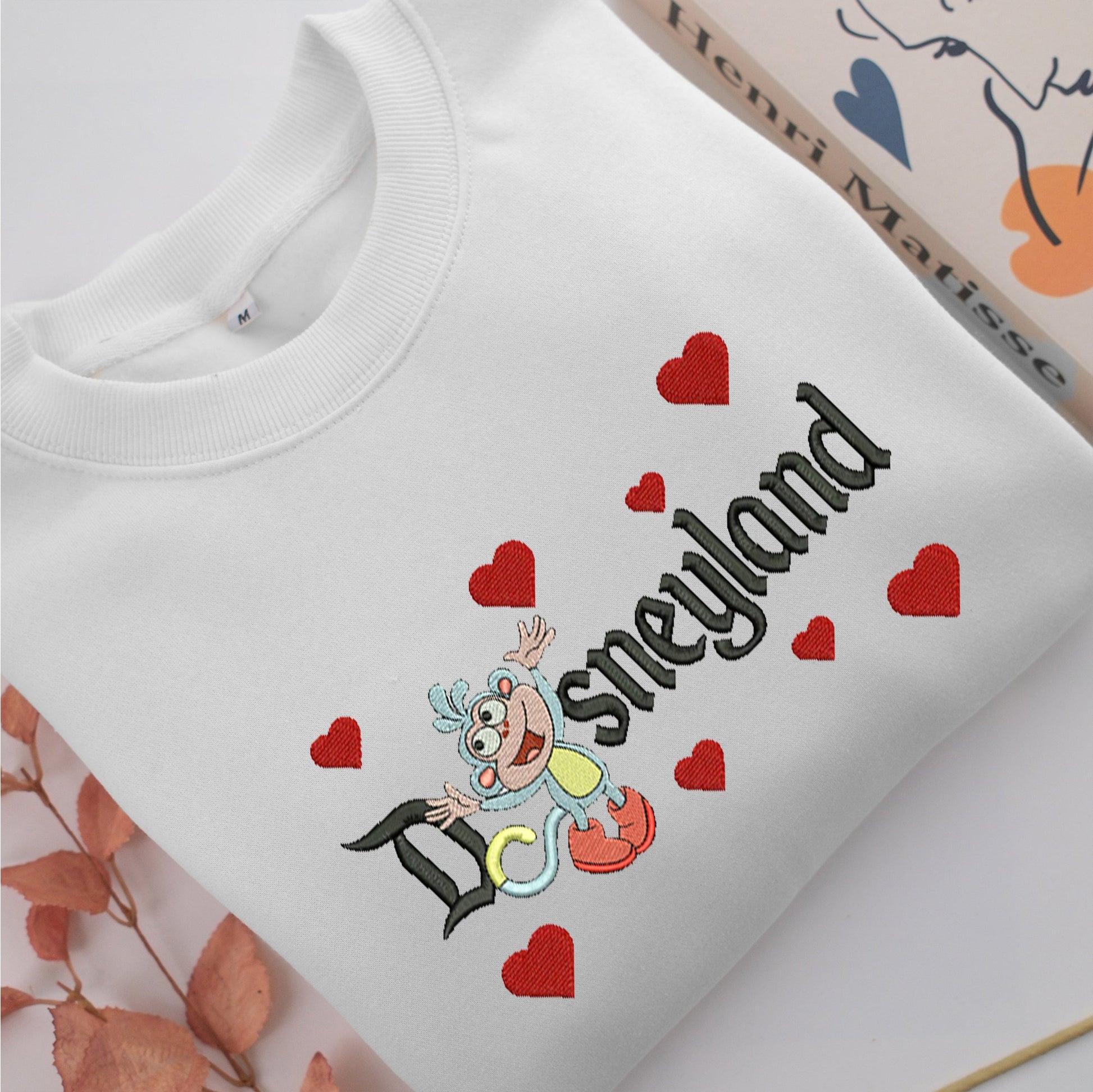 Boots v1 Disneyland Embroidery, Disneyland Embroidered Sweatshirt, Movie Disney Inspired, Valentine's Day Gifts Idea For Him Her