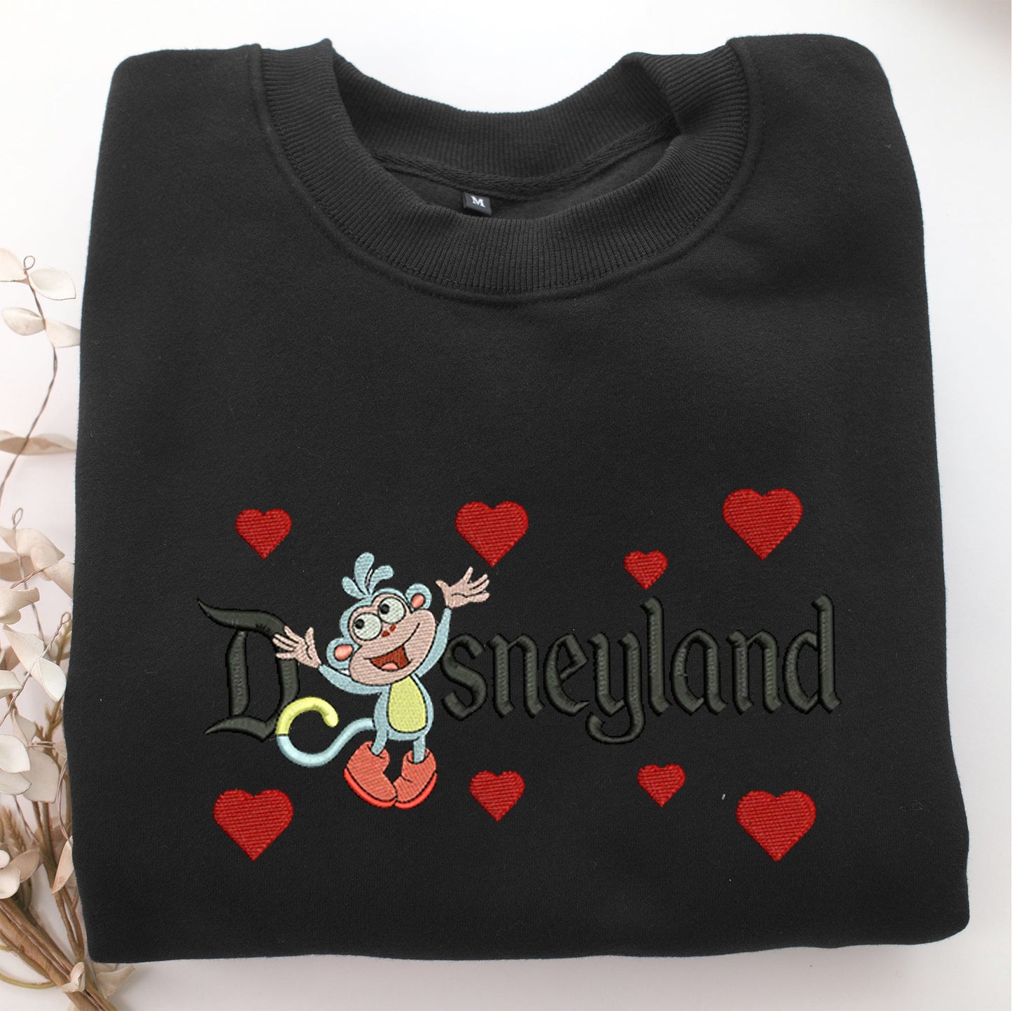Boots v1 Disneyland Embroidery, Disneyland Embroidered Sweatshirt, Movie Disney Inspired, Valentine's Day Gifts Idea For Him Her