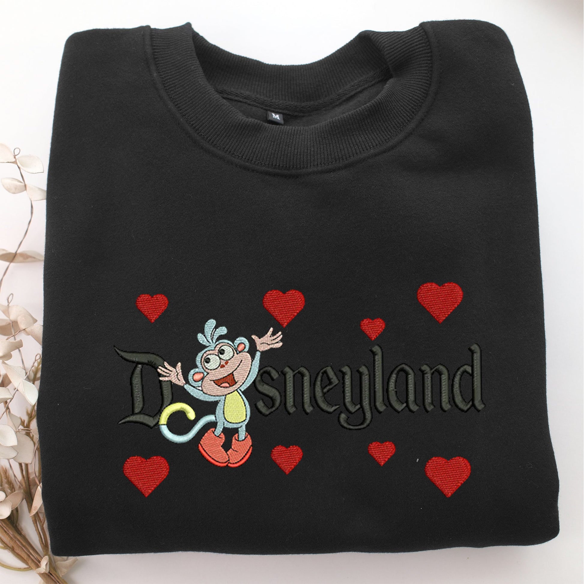 Boots v1 Disneyland Embroidery, Disneyland Embroidered Sweatshirt, Movie Disney Inspired, Valentine's Day Gifts Idea For Him Her