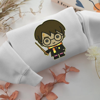 Chibi Harry Potter Embroidery, Disneyland Embroidered Sweatshirt, Movie Disney Inspired, Valentine's Day Gifts Idea For Him Her