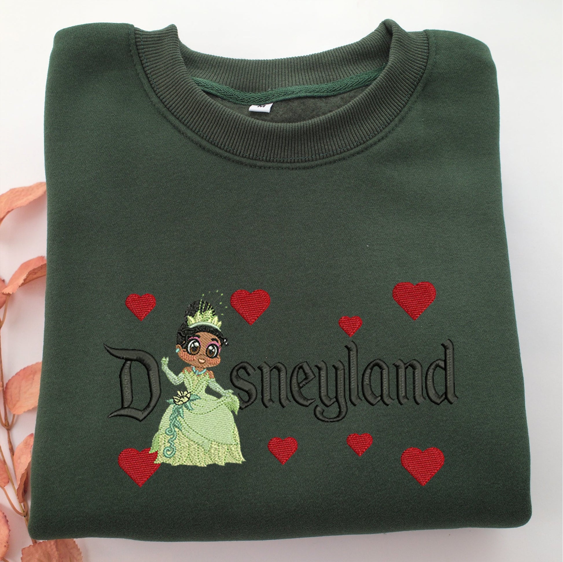 Chibi Princess Tiana Disneyland Embroidery, Disneyland Embroidered Sweatshirt, Movie Disney Inspired, Valentine's Day Gifts Idea For Him Her