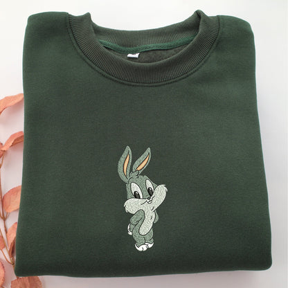 Chibi Bugs Bunny Embroidery, Disneyland Embroidered Sweatshirt, Movie Disney Inspired, Valentine's Day Gifts Idea For Him Her