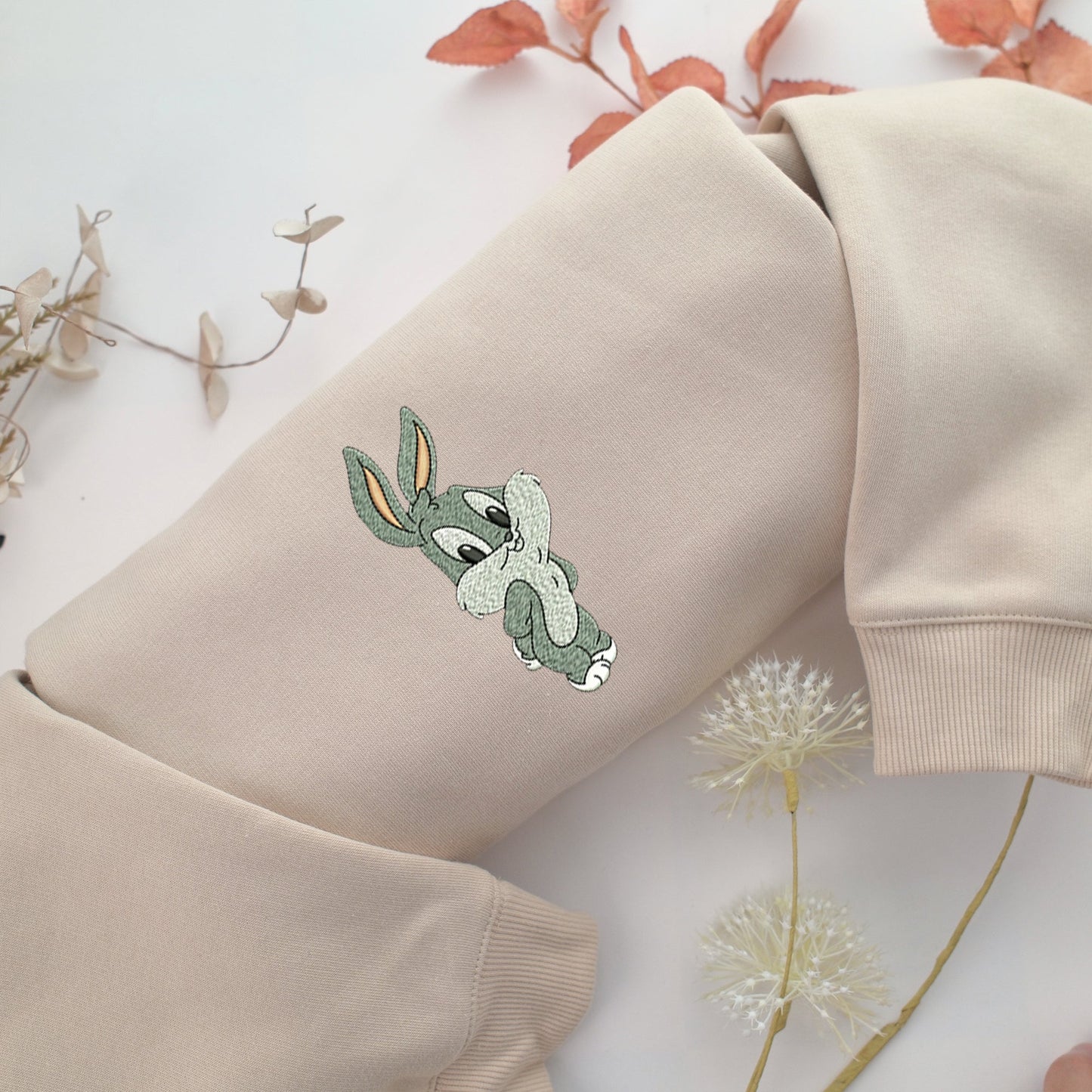 Chibi Bugs Bunny Embroidery, Disneyland Embroidered Sweatshirt, Movie Disney Inspired, Valentine's Day Gifts Idea For Him Her