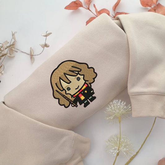 Chibi Hermione Granger v2 Embroidery, Disneyland Embroidered Sweatshirt, Movie Disney Inspired, Valentine's Day Gifts Idea For Him Her