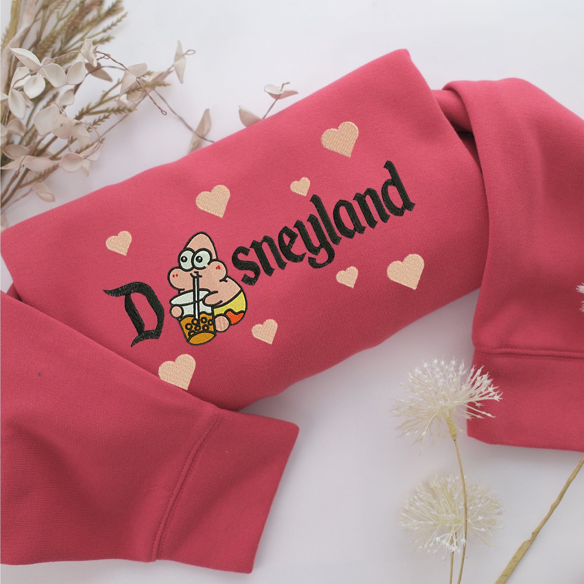 Chibi Patrick Star Disneyland Embroidery, Disneyland Embroidered Sweatshirt, Movie Disney Inspired, Valentine's Day Gifts Idea For Him Her