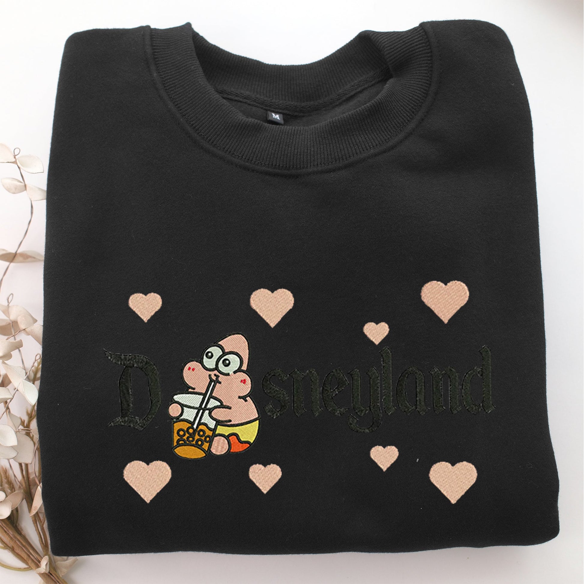 Chibi Patrick Star Disneyland Embroidery, Disneyland Embroidered Sweatshirt, Movie Disney Inspired, Valentine's Day Gifts Idea For Him Her