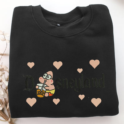 Chibi Patrick Star Disneyland Embroidery, Disneyland Embroidered Sweatshirt, Movie Disney Inspired, Valentine's Day Gifts Idea For Him Her