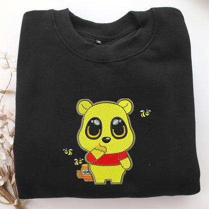 Chibi Pooh Embroidery, Disneyland Embroidered Sweatshirt, Movie Disney Inspired, Valentine's Day Gifts Idea For Him Her