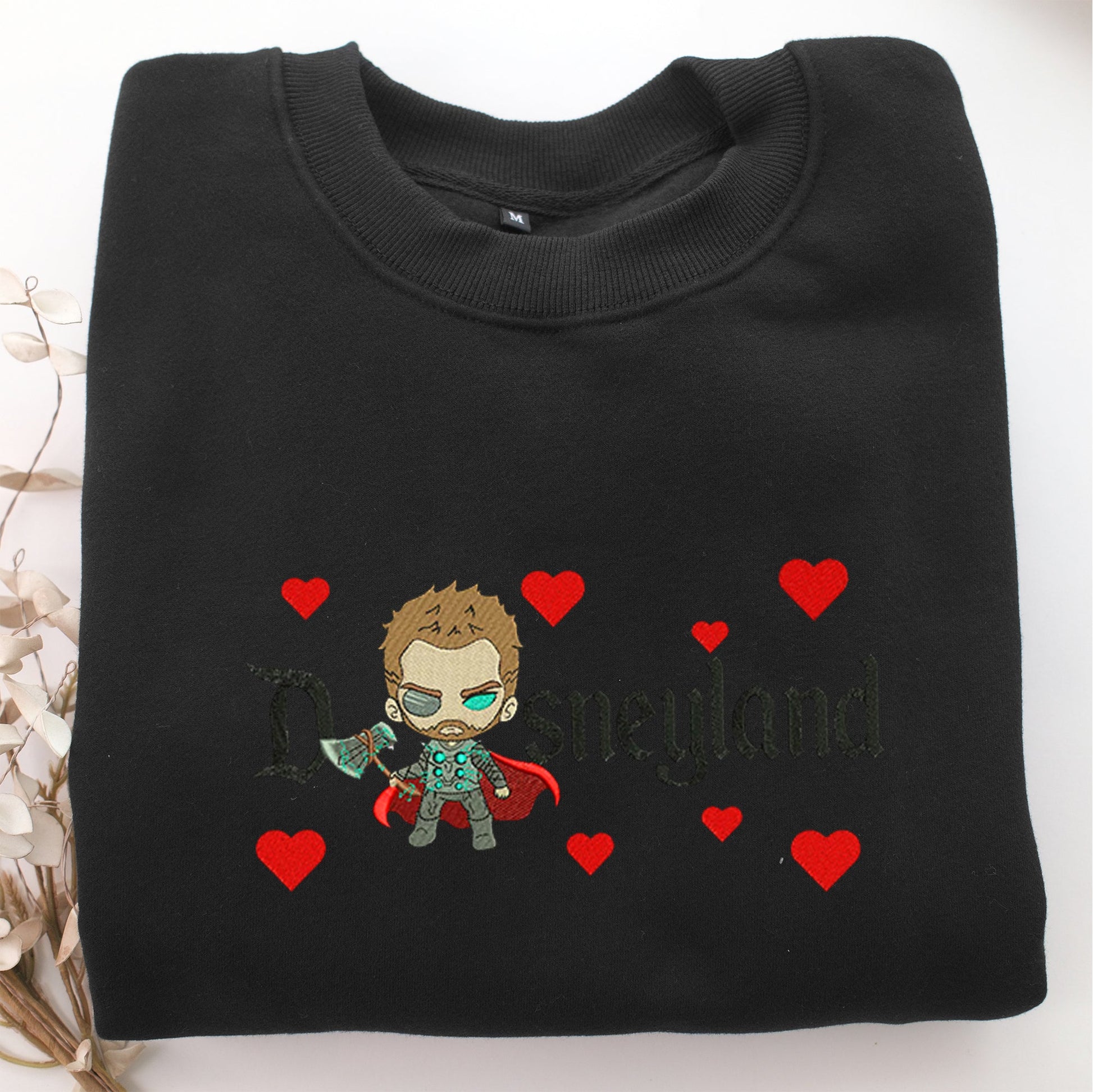 Chibi Thor Disneyland Embroidery, Disneyland Embroidered Sweatshirt, Movie Disney Inspired, Valentine's Day Gifts Idea For Him Her