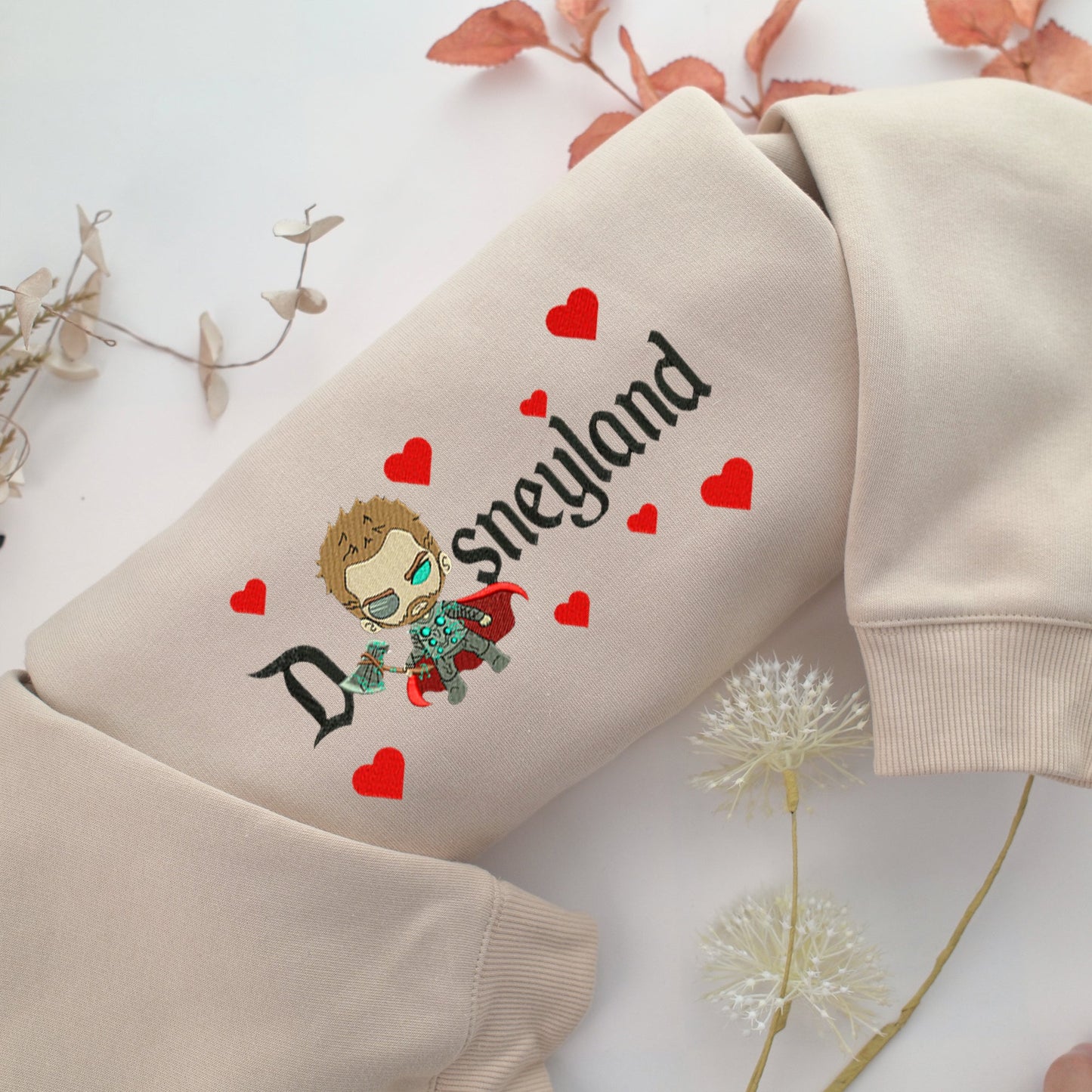 Chibi Thor Disneyland Embroidery, Disneyland Embroidered Sweatshirt, Movie Disney Inspired, Valentine's Day Gifts Idea For Him Her