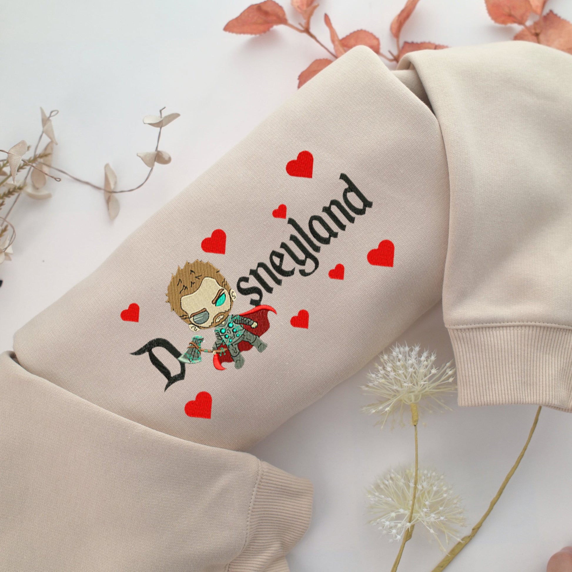 Chibi Thor Disneyland Embroidery, Disneyland Embroidered Sweatshirt, Movie Disney Inspired, Valentine's Day Gifts Idea For Him Her