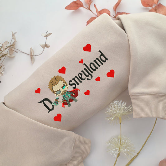 Chibi Thor Disneyland Embroidery, Disneyland Embroidered Sweatshirt, Movie Disney Inspired, Valentine's Day Gifts Idea For Him Her