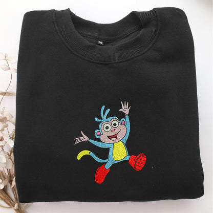 Boots Embroidery, Disneyland Embroidered Sweatshirt, Movie Disney Inspired, Valentine's Day Gifts Idea For Him Her
