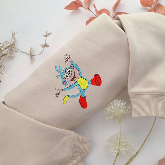 Boots Embroidery, Disneyland Embroidered Sweatshirt, Movie Disney Inspired, Valentine's Day Gifts Idea For Him Her