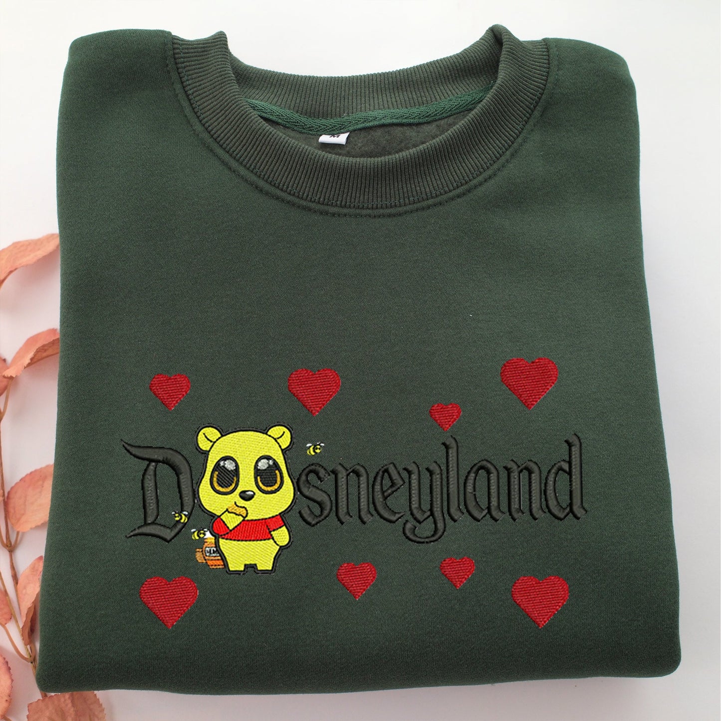 Chibi Pooh Disneyland Embroidery, Disneyland Embroidered Sweatshirt, Movie Disney Inspired, Valentine's Day Gifts Idea For Him Her